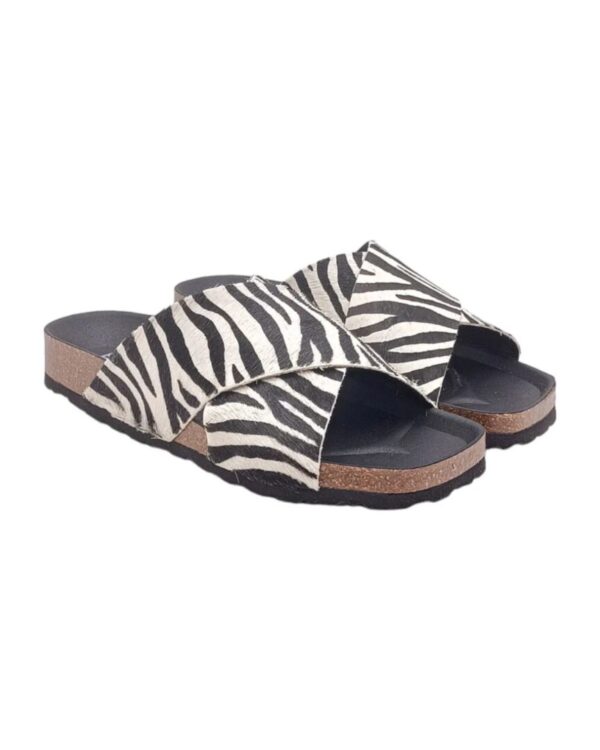 Ciabatta Donna BIO 241-73674-17 KALIM ZEBRA/PIEL POTRO