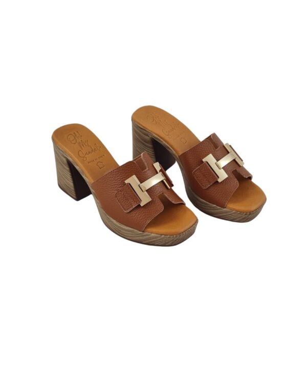 Sandalo con Zeppa Oh My Sandals 5635 Marroni - immagine 4