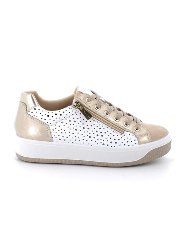 Sneakers Igi&Co da donna beige e bianco con zip