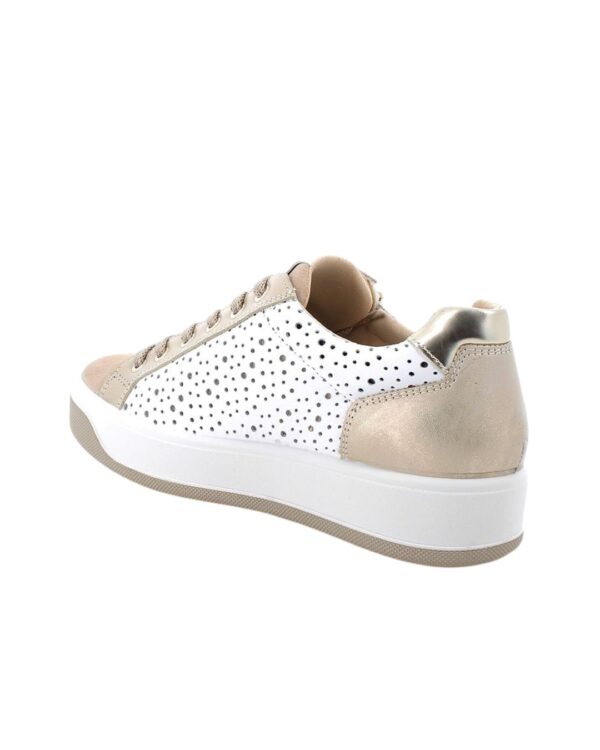 Sneakers Igi&Co da donna beige e bianco con zip