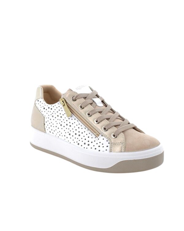 Sneakers Igi&Co da donna beige e bianco con zip