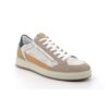 Sneakers da uomo beige e bianco con zip