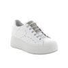 Sneakers Igi&Co con zeppa da donna bianco e argento con lacci