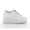Sneakers Igi&Co con zeppa da donna bianco e argento con lacci