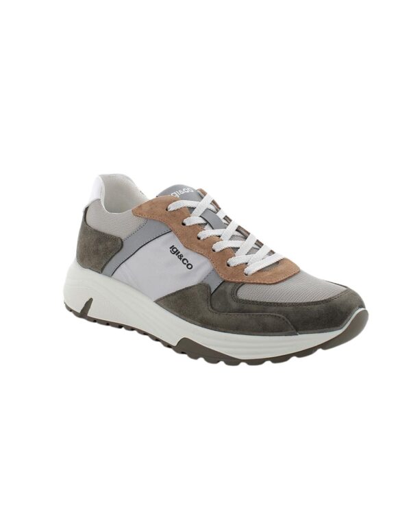 Sneakers Igi&Co da uomo verde e grigio con lacci